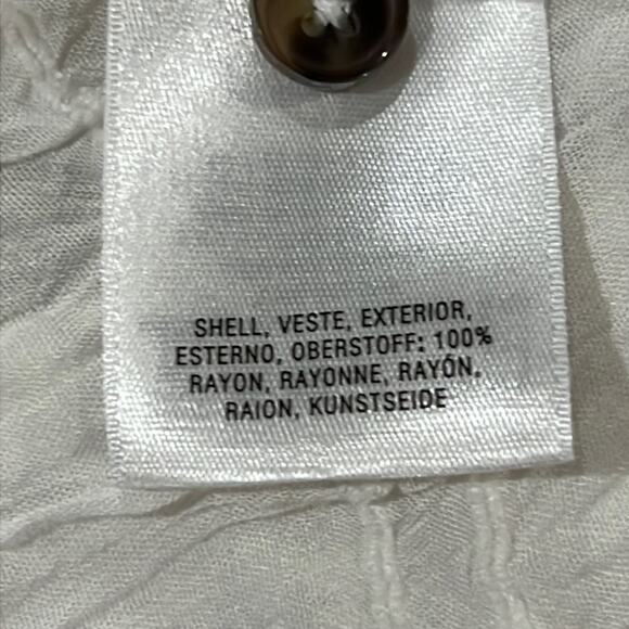 Maeve By Anthropologie White Button Down Blouse Size 0 - Picture 7 of 12